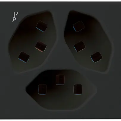 Prise FLF Hager 3×type 23 1×S D noir 