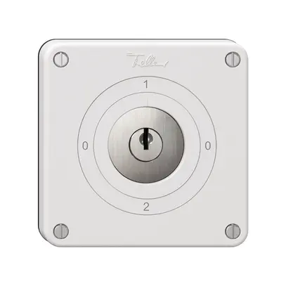 Interruttore rotativo NEVO, 2/1 L, con serratura&2 chiavi, KS, 0-1-0-2, bianco 