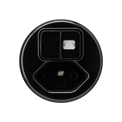 Inserto per combinazione luminosa basico 1/3+3/1L+T13 nero 1 lente prot.bambini 