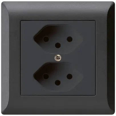 Prise 2×type 13 ENC Hager kallysto.line noir 