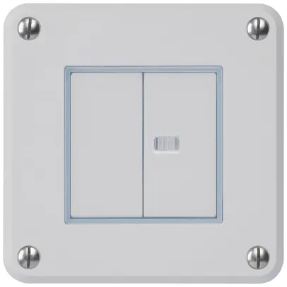 Contact à poussoir ENC robusto IP55 2×1P gris 1×lumineux 