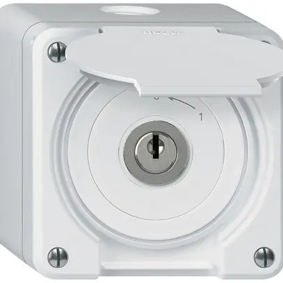 Contatto rotativo chiave AP robusto IP55 bianco con coperchio 2P 