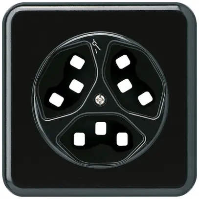 Kit frontale INC per presa Hager basico 3×tipo 23 1×S G nero 