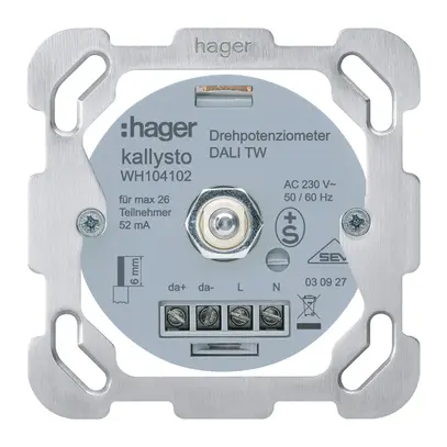 Intérieur pour potentiomètre de puissance DALI TW Hager avec plaque de fixation 