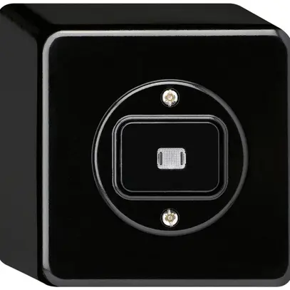 Interruttore AP basico luminoso 3/1L nero 