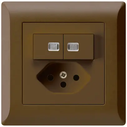 Combinazione luminosa INC 2×A-R/1P+T13 kallysto.line marrone 2 lenti 