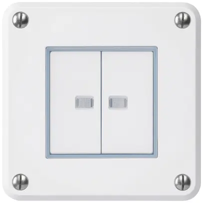 Contatto pulsante INC robusto IP55 2×1P bianco 2×illuminato 