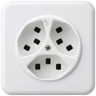 Presa INC Hager basico 3×tipo 23 1×S C bianco 