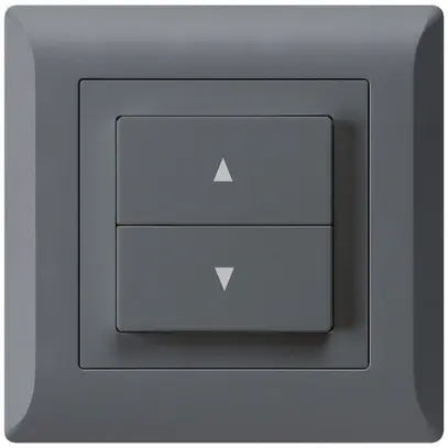 UP-Storenschalter kallysto.line anthrazit mit 2 Funktionstasten Steckklemmen 