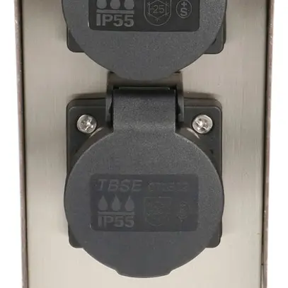 Prise multiple pour jardin MH 2×T13 10A avec minuterie acier fin 