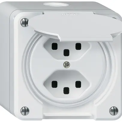 Prise AP robusto 2×type 23 blanc 