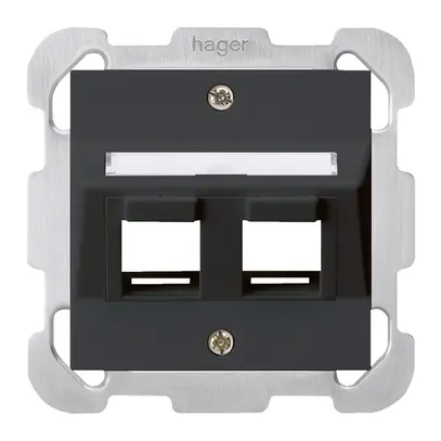 Kit de montage ENC kallysto 2×Keystone noir avec plaque de fixation 