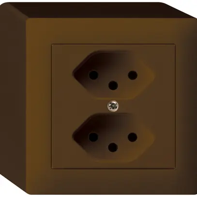 Presa AP kallysto 2×T13 marrone con protezione bambini 