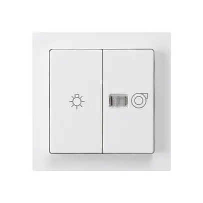 Kit frontale kallysto bianco 60×60mm con simbolo illuminazione+ventilazione 