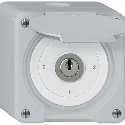 Interrupteur à clé AP avec clapet robusto IP55 S3/1P gris 