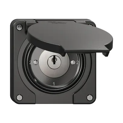 Interruttore rotativo NEVO N.CO 3/1L, con serratura&2 chiavi, KS, 2-1-2-1, nero 