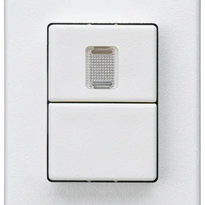 Interrupteur à poussoir double INC Hager FLF 10A/250V 1/1L 1×illuminé blanc 