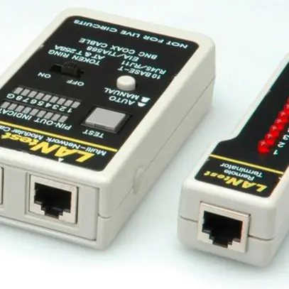 Kabeltester Multi-Network HOBBES für RJ45 geschirmt mit BNC-Adapt. 
