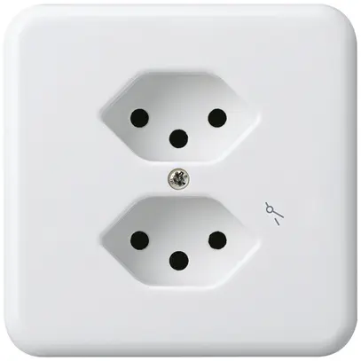 UP-Steckdose basico 2×Typ 13S weiss für BOMI 