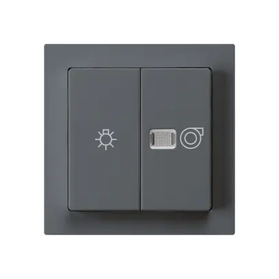 Kit frontal kallysto anthracite 60×60mm avec symbole lumière+ventilation 