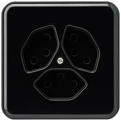 Prise ENC basico 3×type 13 noir avec sécurité enfants pour BOMI 