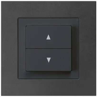 Poussoir pour stores ENC kallysto.pro noir avec 2 touches bornes enfichables 