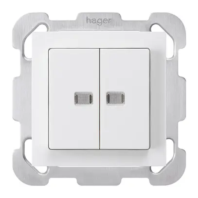 Pulsante luminoso INC kallysto 2×AR/1P 2 lenti bianco piastra di fissaggio 