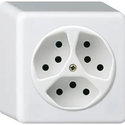 Presa AP basico 3×tipo 13 bianco h=54mm 