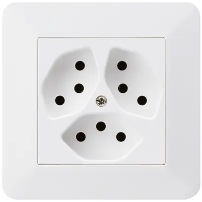 Prise ENC kallysto.trend 3×T13 blanc avec sécurité enfants 