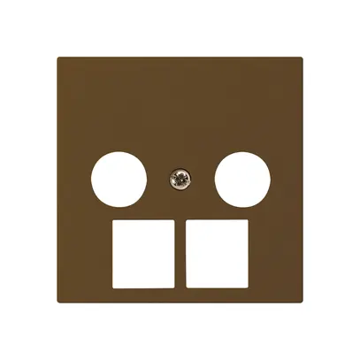 Placca frontale kallysto 2×coassiale/2×RJ45 marrone 