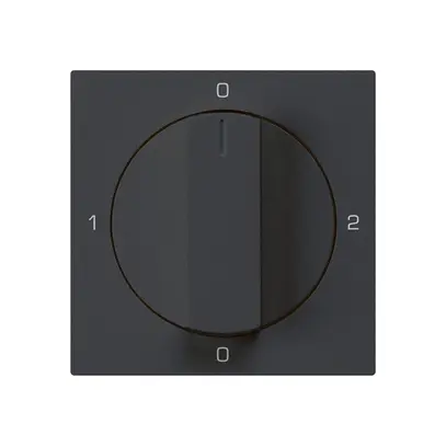 Kit frontale per interruttore rotativo S2 60×60mm kallysto 0-1-0-2 nero 