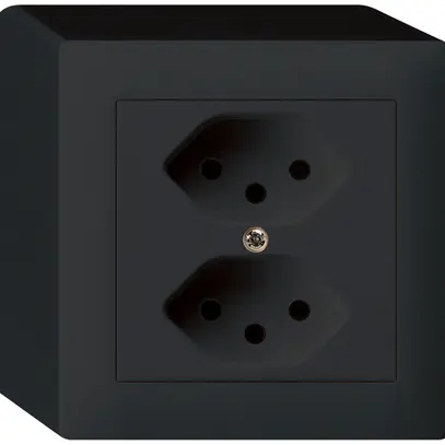 Prise AP kallysto 2×T13 noir avec sécurité enfants 