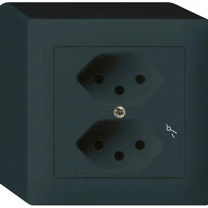 Prise AP kallysto 2×T13/1 noir avec sécurité enfants 