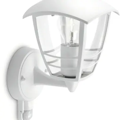 Applique à bras Creek en haut PIR 60W E27 IP44 blanc 