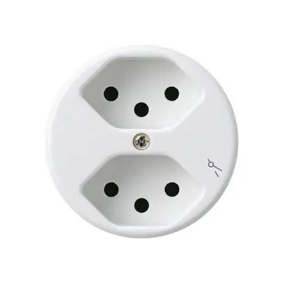 Inserto per presa basico 2×tipo 13/1 bianco con protezione bambini 
