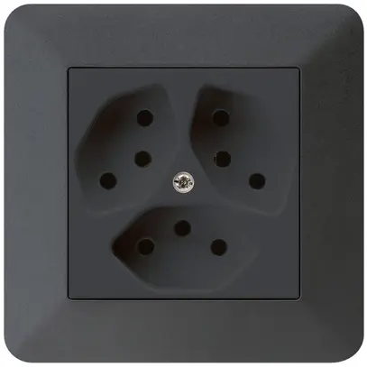 Presa INC kallysto.trend 3×T13 nero con protezione bambini 