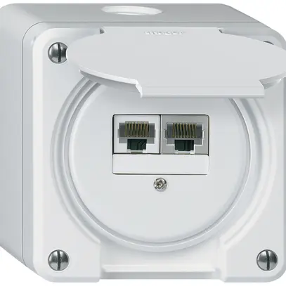Scatola di raccordo AP robusto IP55 bianco 1×RJ45/s 1×RJ45/u separate 