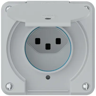 Presa INC robusto 1×tipo 23 luminoso IP55 grigio chiaro 