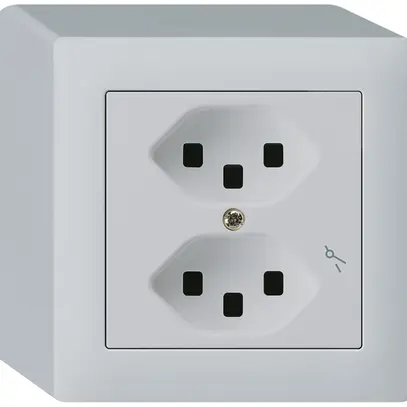 Presa AP Hager kallysto 2×T23 1×S Q grigio chiaro 