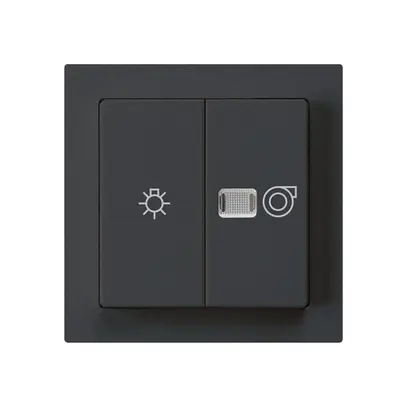 Kit frontal kallysto noir 60×60mm avec symbole lumière+ventilation 