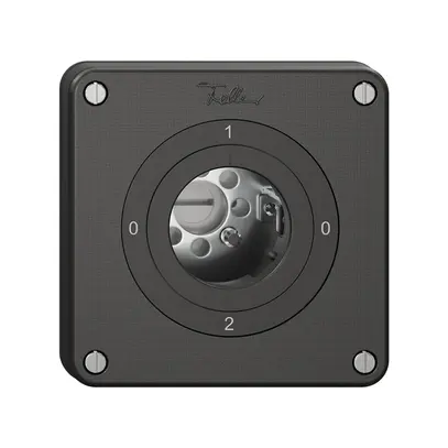 Interrupteur rotatif NEVO, 2/1 L, sans cylindre, KS, 0-1-0-2, noir 