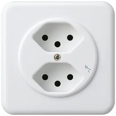 Presa INC basico 2×tipo 13S bianco 