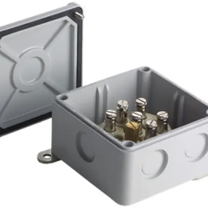 Scatola di derivazione AP Woertz 90×90mm grigio entrate 7×M20 