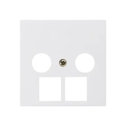 Placca frontale kallysto 2×coassiale/2×RJ45 bianco 