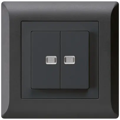 Contact à poussoir lumineux ENC kallysto.line 2×A-R/1P avec 2 lentilles noir 