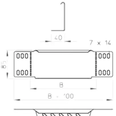 Équerre de réduction Bettermann 85×200mm 