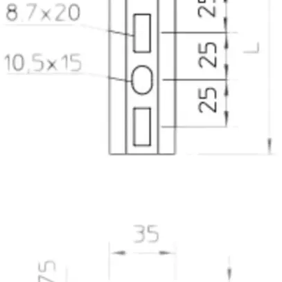 Barra profilata Bettermann 500×35×18mm zincato 