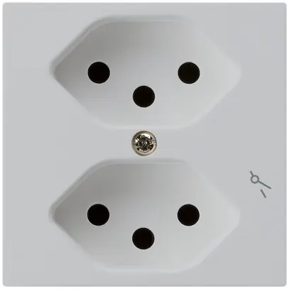 Prise ENC kallysto 2×T13/1 gris clair avec sécurité enfants 