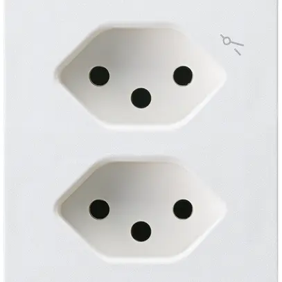 Presa FLF Hager 2×tipo 13 1×S D bianco 