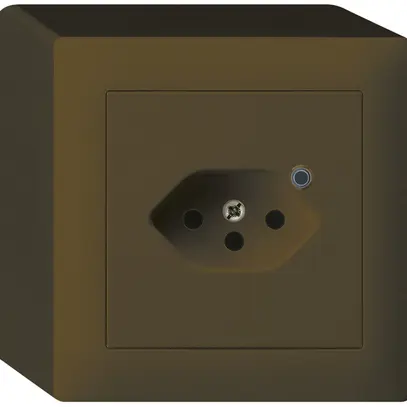 Prise AP Hager kallysto 1×T13 illuminé Q brun 